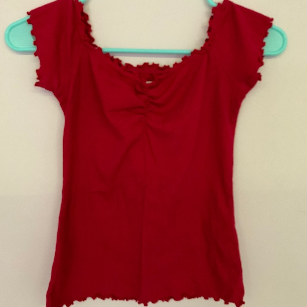 Red off the shoulder top